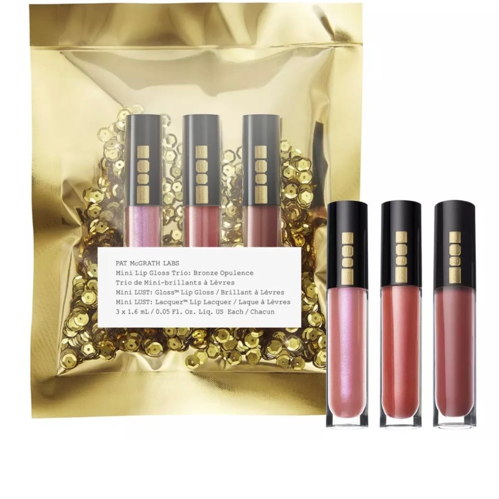 Brand New Sealed PAT MCGRATH Mini Lip Gloss Trio: Bronze Opulence - 3 shades